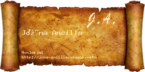 Jóna Ancilla névjegykártya